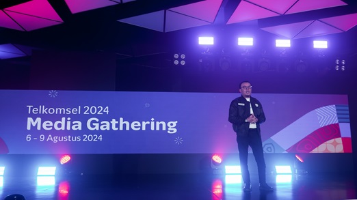 Direktur Utama Telkomsel, Nugroho dalam acara Media Gathering Nasional 2024 yang dihadiri 245 jurnalis perwakilan media se-Indonesia.  (foto/ist)